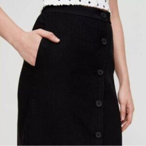 Wilfred black denim button down pencil skirt